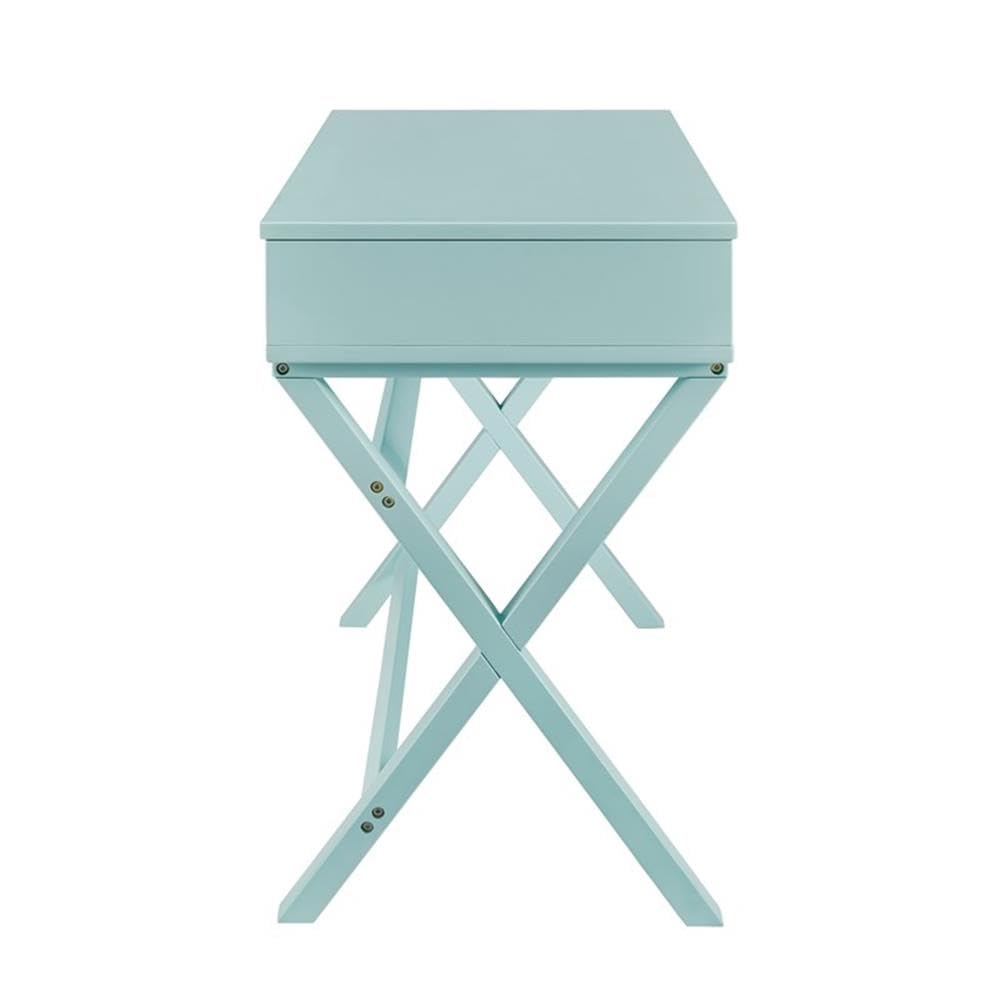 UrbanPro Transitional Lift Top Stand Up Wood Desk in Turquoise Blue - Adjustable Height Computer Desk for Home Office, Gaming & Study - Ergonomic Workspace Solution with Storage Shelf