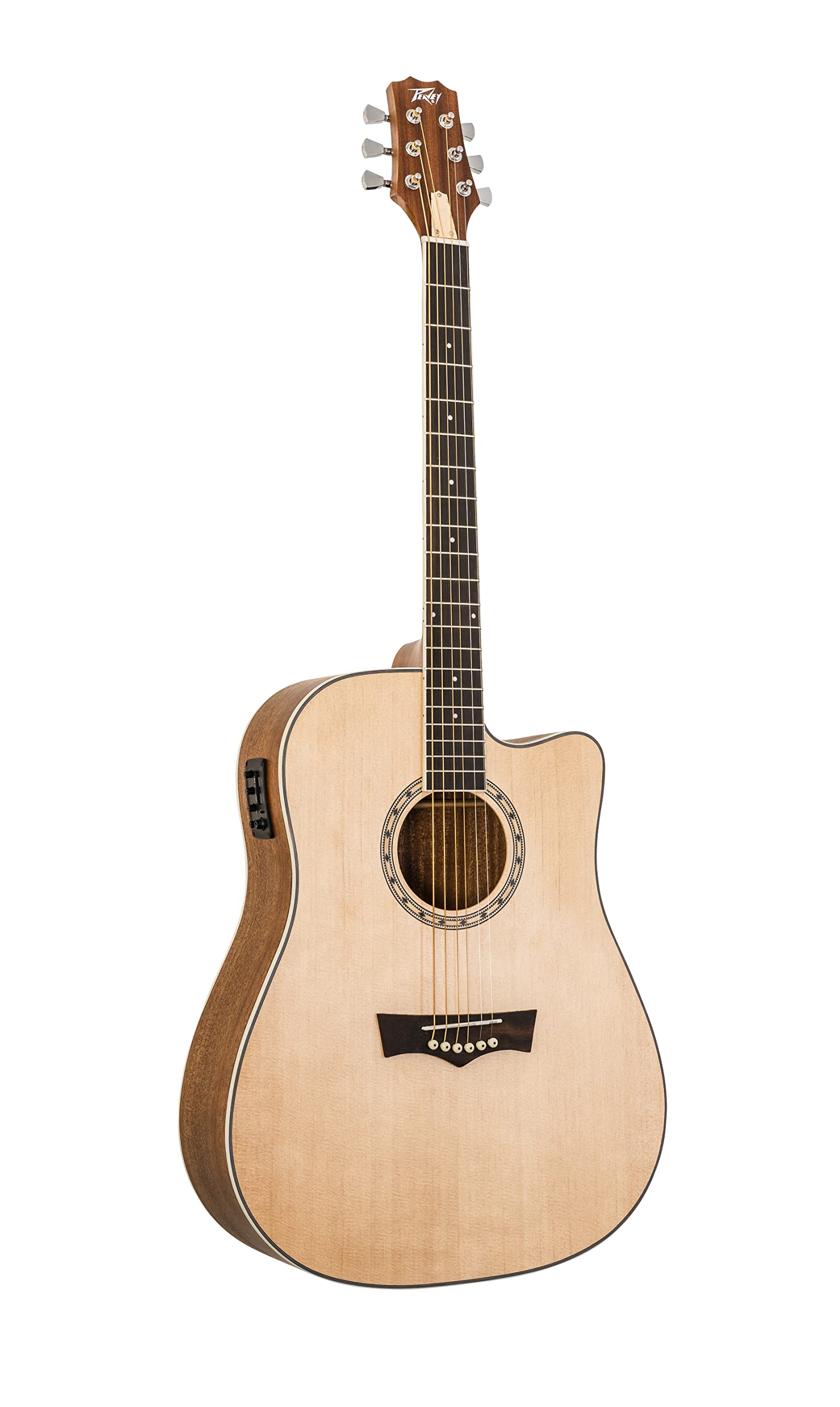 Peavey Delta Woods DW-2 CE Solid Top Cutaway Acoustic-Electric Guitar with Built-in Electronics & Hard Case - Perfect for Stage Performances, Studio Recording & Traveling Musicians