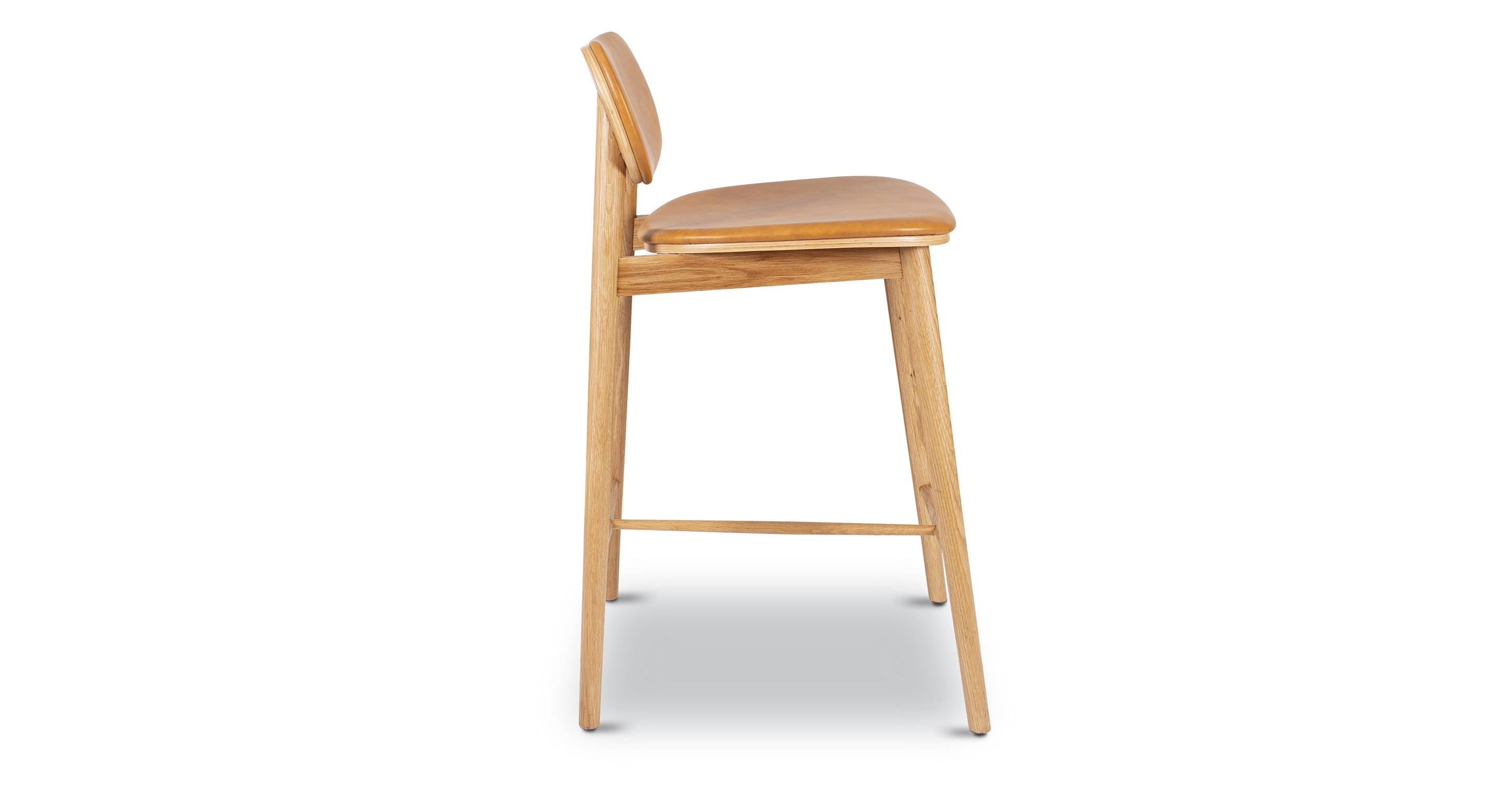 Bonato Leather Counter Stool - Modern Bar Stool with Cushioned Seat, Adjustable Height for Kitchen Island, Breakfast Bar & Home Decor