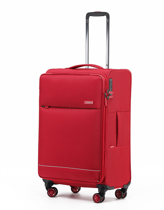 Tosca SO LITE New AIR5055 67cm Medium Spinner Luggage - Lightweight Red Carry-On Suitcase for Travel, Business Trips & Weekend Getaways