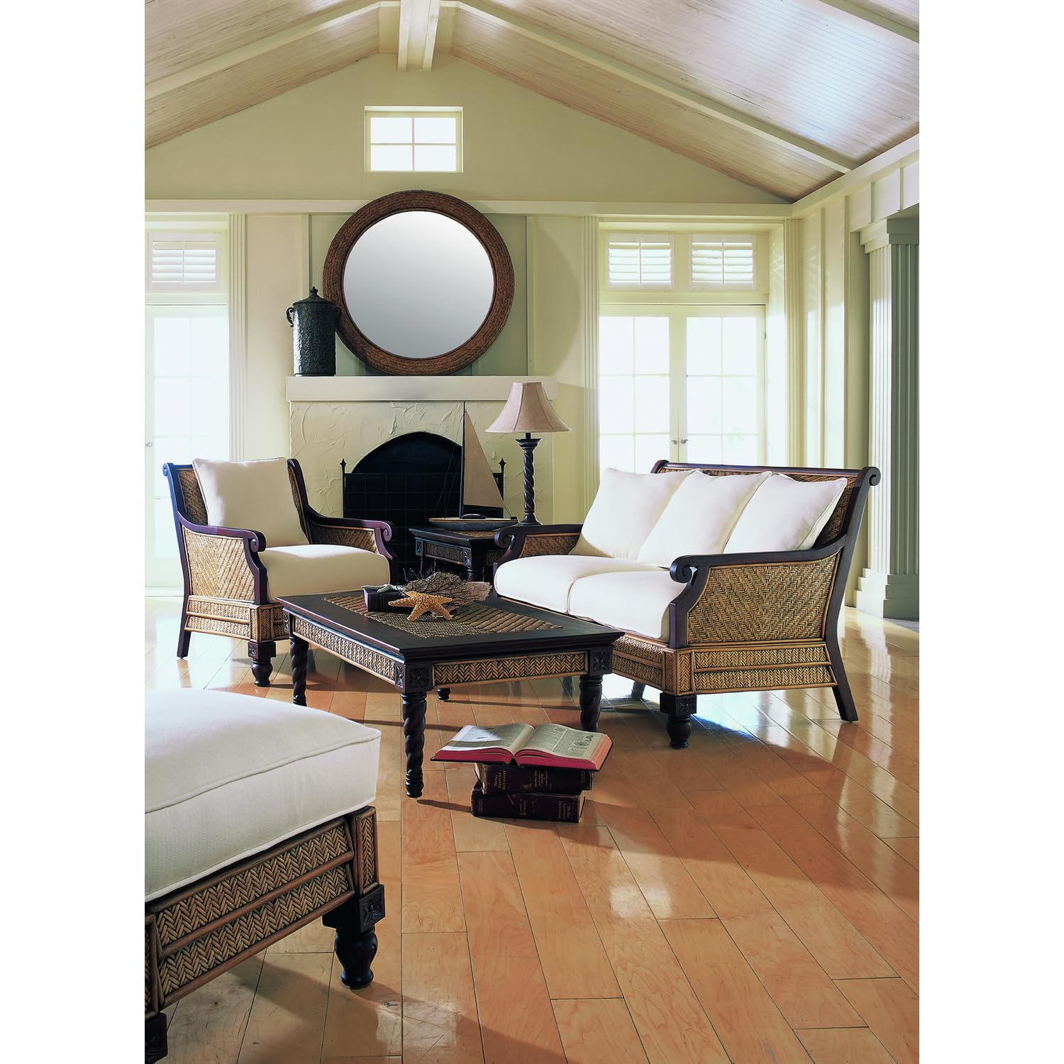 Padma's Plantation Premium Trinidad Coffee Table - Solid Wood Durable Design, Natural Antique Finish - Perfect for Living Room, Lounge & Office Decor