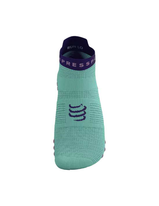 Compressport Pro Racing Socks v4.0 - Unisex Running Socks for Men & Women - Breathable Low-Cut Performance Socks in Shell Blue/Purple - Ideal for Marathon, Trail Running & Sports Training