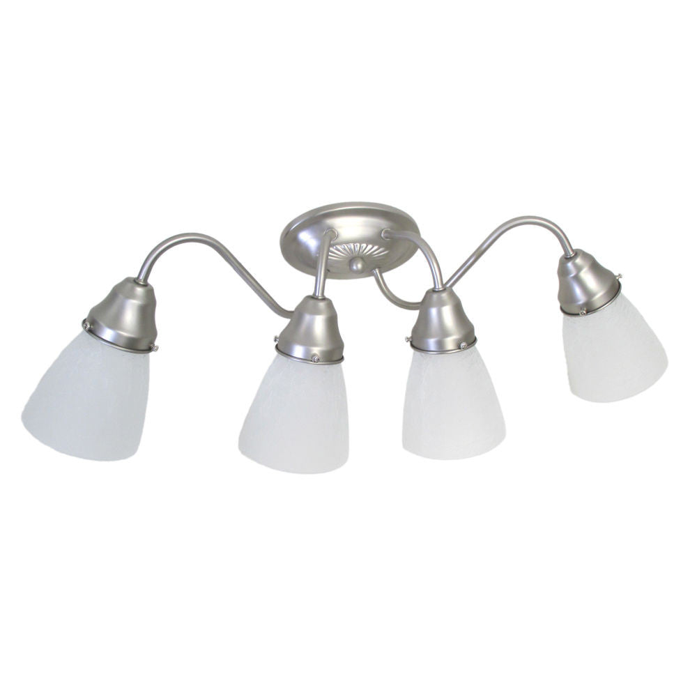 Epiphany Lighting 106034 BN CLG8 Brushed Nickel 4-Light Bathroom Wall Sconce - Perfect for Vanity, Mirror, or Powder Room Lighting