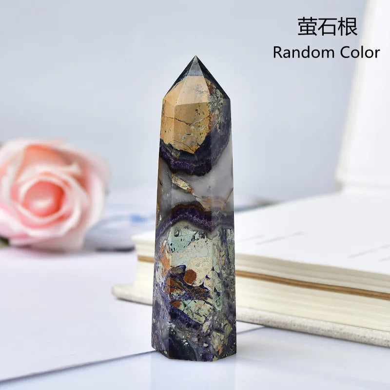 Natural Green Moss Agate Crystal Point - 60-70mm Transparent Quartz Stone for Home Decor, Feng Shui, Jewelry Making & Healing Meditation (1PC)
