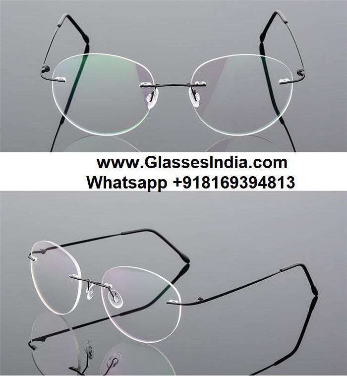 Retro Round Foldable Ultra Light Blue Light Blocking Computer Glasses - Memory Frame Rimless Eyewear for Men & Women - Perfect for Office, Gaming & Screen Time