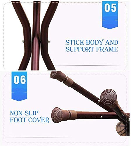 Foldable Walking Stick with Seat & Light - Non-Slip Cane for Elderly & Hiking - Portable Mobility Aid for Outdoor Activities & Daily Support