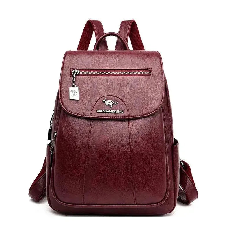 Vintage Soft Leather Women's Backpack - Stylish & Durable Purse for College, Travel & Everyday Use