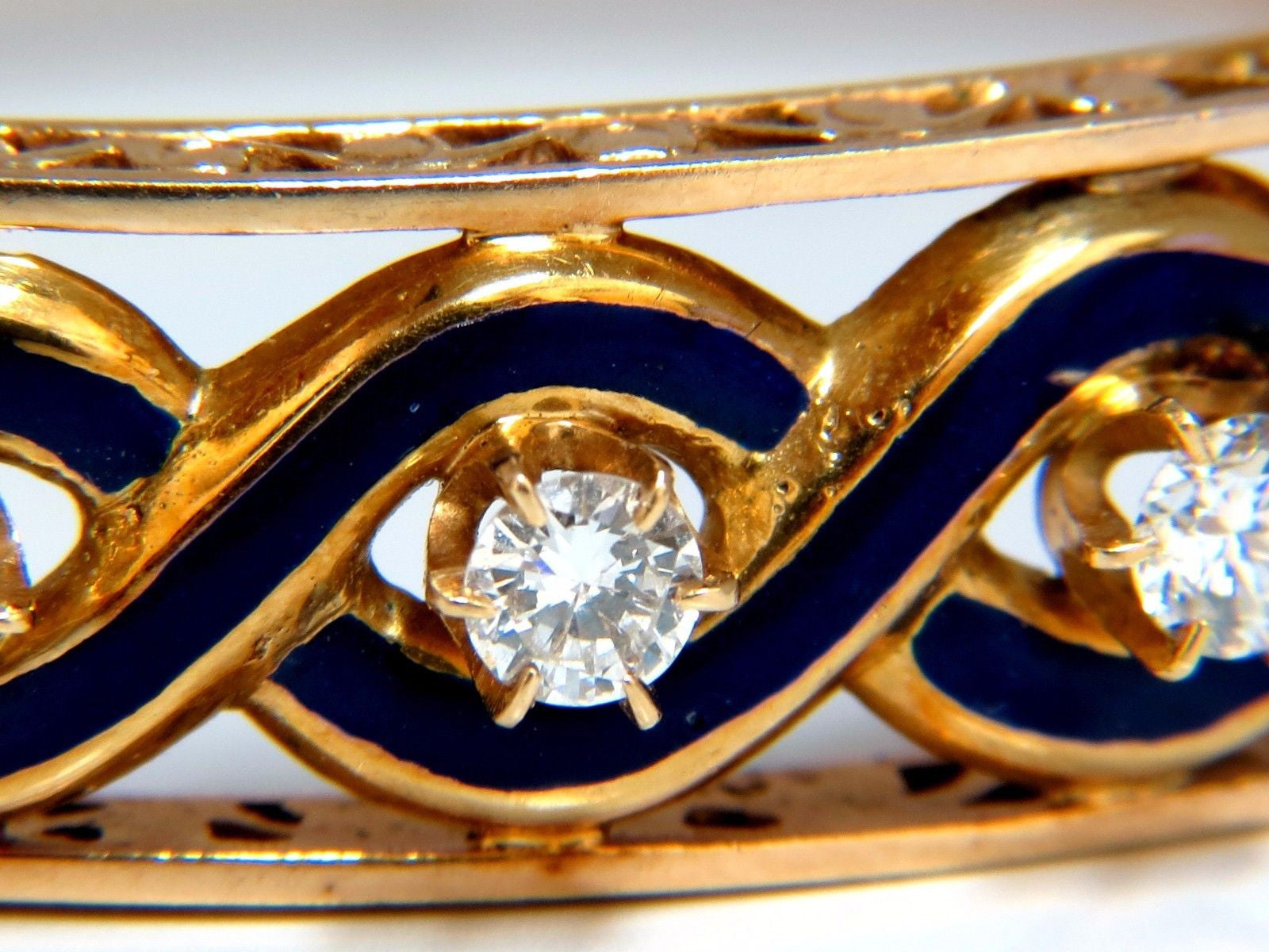 Victorian Style 14kt Gold Diamond Braided Bangle Bracelet - Handmade Interwoven Design for Women, Perfect for Weddings, Parties & Special Occasions
