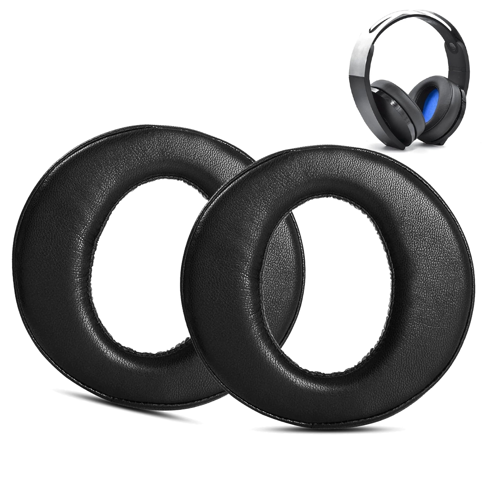 DowiTech Professional Replacement Earpads Cushion for Sony PS4 Headset CECHYA-0090 - Premium Skin-Friendly Leather & Memory Foam Ear Pads - Perfect for Gaming, Music Listening & Long Wear Comfort