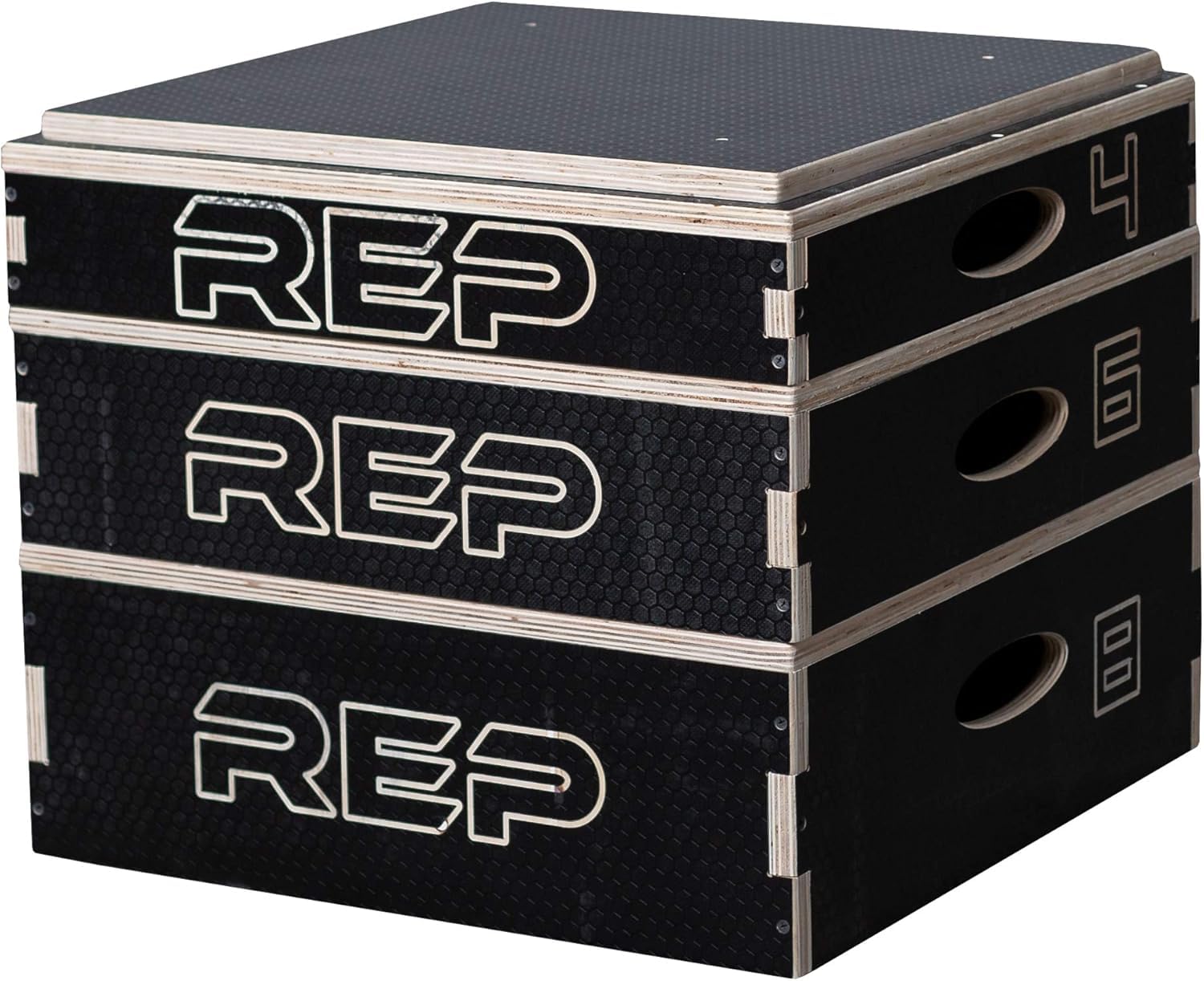 REP Fitness Stackable Wood Plyometric Box for Jump Training, CrossFit, and Home Gym Workouts - 4/6/8/12 Inch Plyo Box Sizes, Fully Assembled - Perfect for HIIT, Agility Drills, and Strength Conditioning