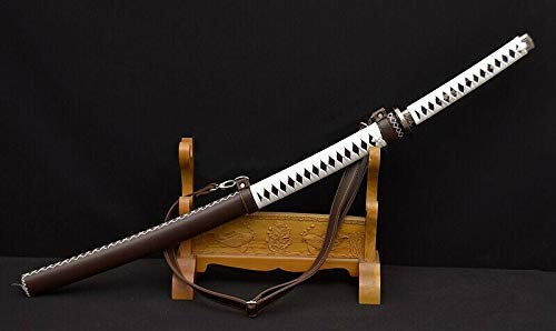 Walking Dead Michonne's Katana Sword - Authentic Damascus Folded Steel Blade for Zombie Apocalypse Survival & Cosplay