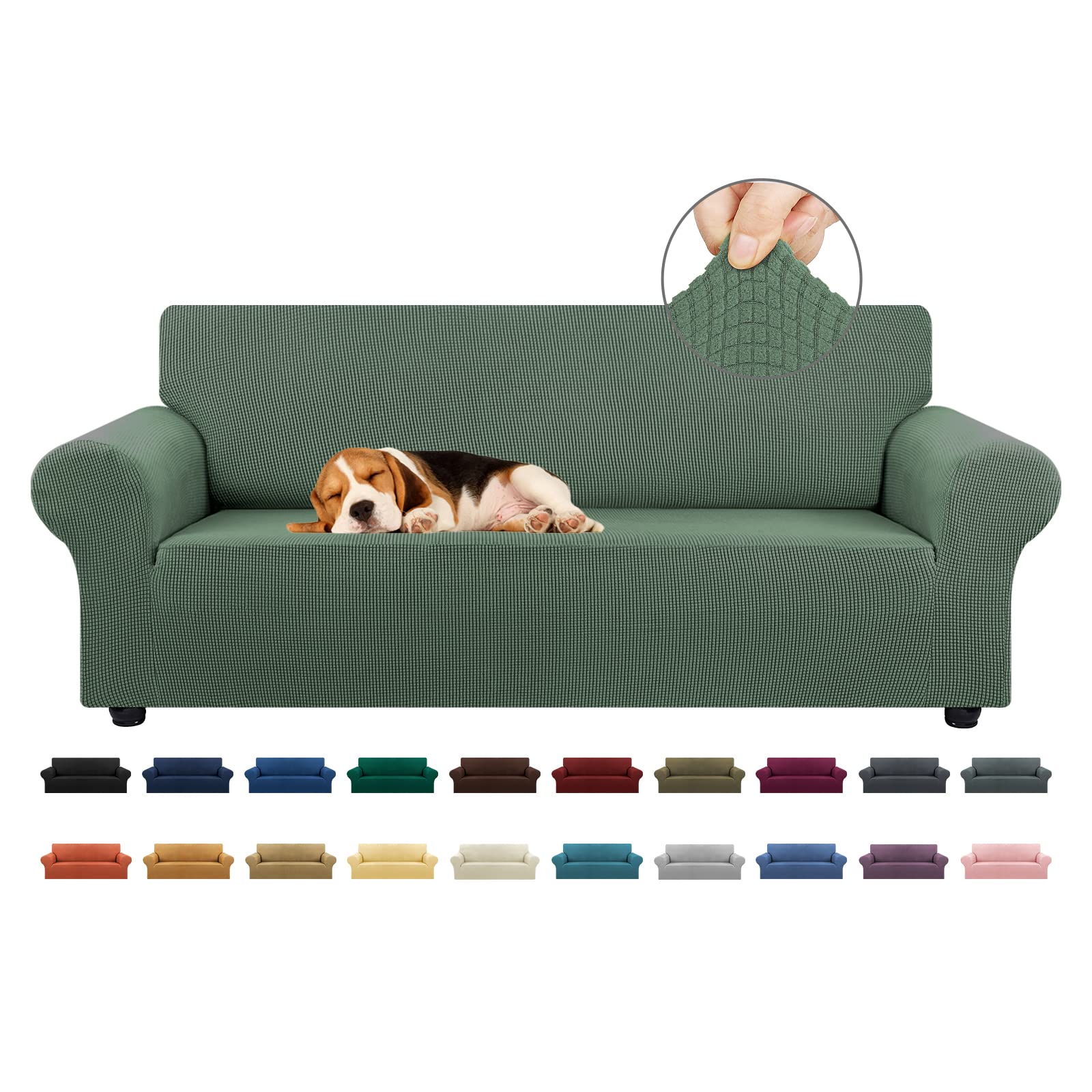 KEKUOU Stretch Sofa Cover Slipcover - 3 Cushion Couch Cover for 79