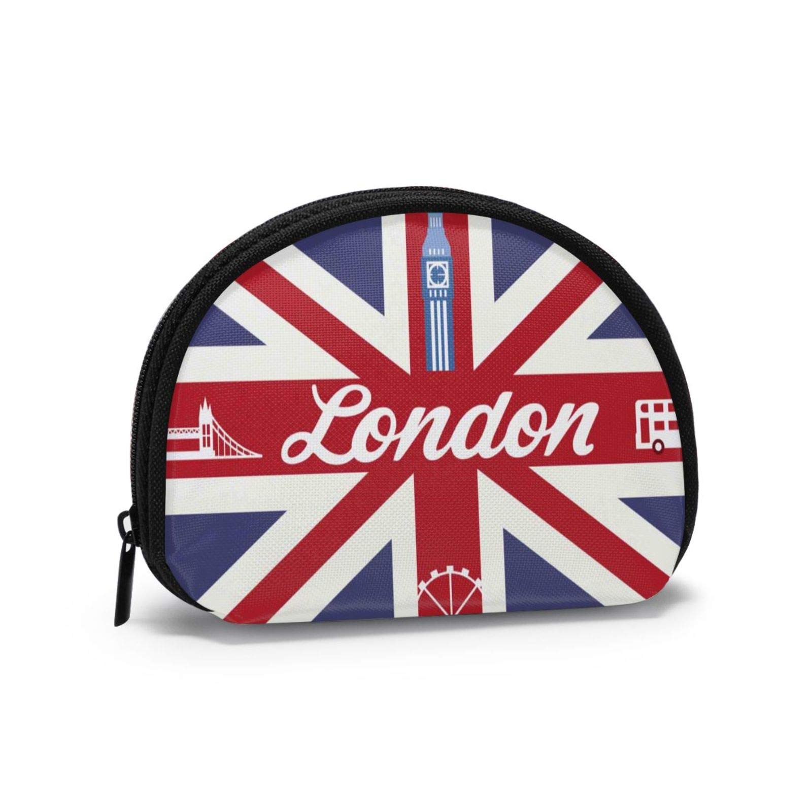 British Flag Oxford Cloth Coin Purse - London Themed Small Zipper Wallet Bag for Change, Mini Cosmetic & Makeup Organizer | Multipurpose Travel Pouch for Women, Men & Students | Perfect for Daily Use, Gifts & UK Souvenirs