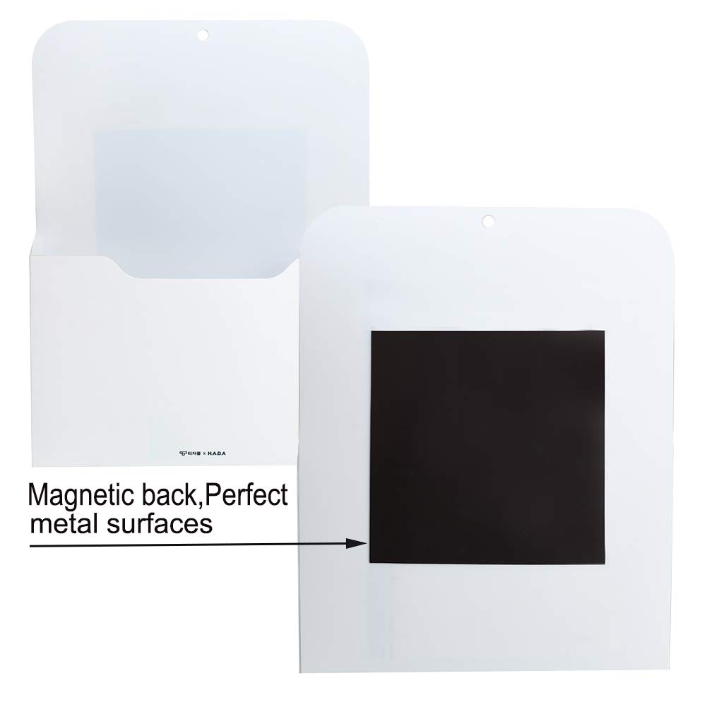 Magnetic File Holder - Office Desk Organizer for Notebooks, Planners, Letters & Mail - Portable Pocket Storage Solution for Home & Office (1 Pack) - Perfect for Workspace, Kitchen & Bulletin Board Organization