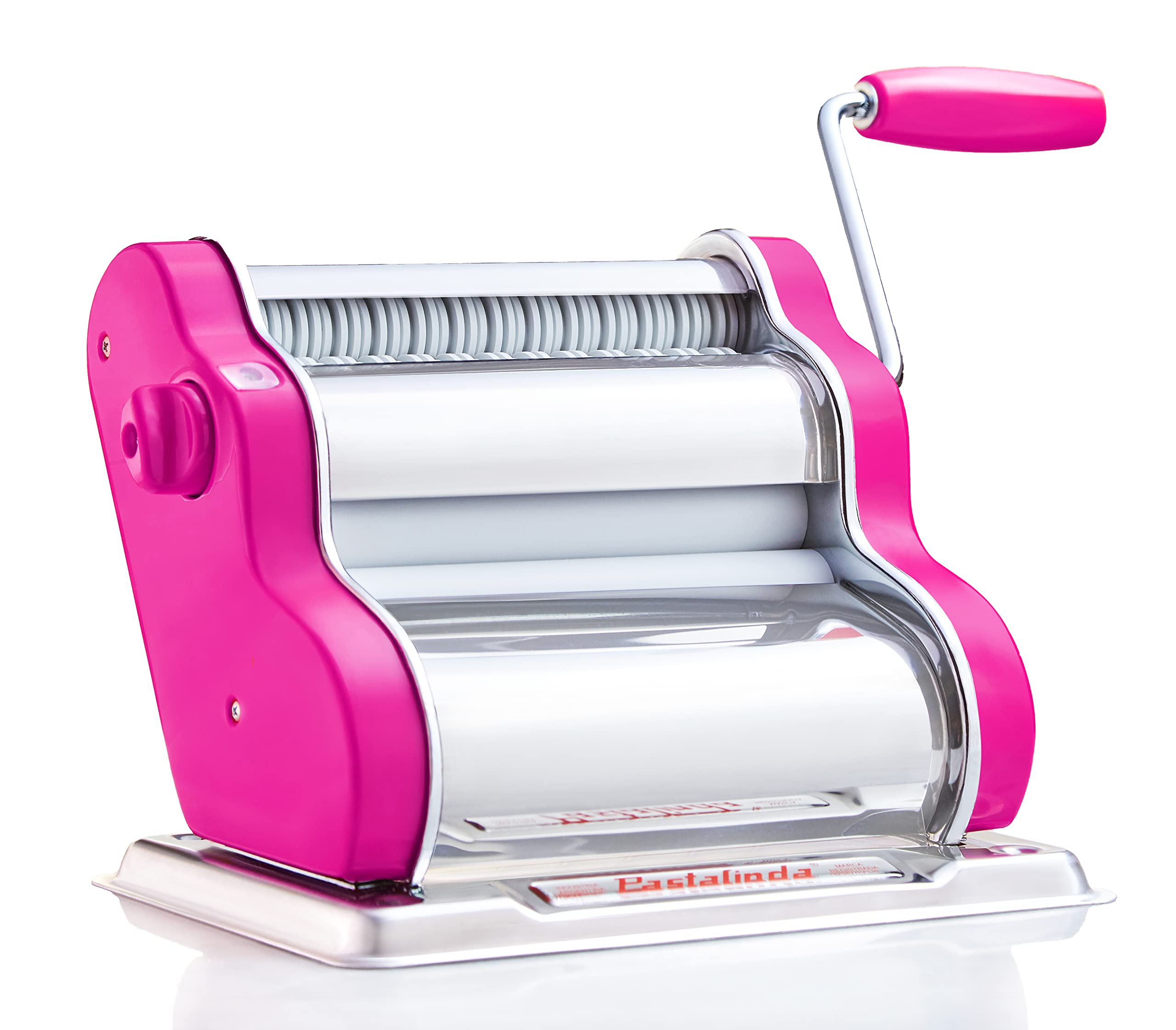 PASTALINDA Classic 200 Pasta Maker Machine - 20cm Wide Rollers, 9 Thickness Settings, 2 Cutting Options, Stainless Steel with Reinforced Hand Crank & Clamps (Fuchsia Pink) | Perfect for Homemade Pasta, Ravioli, Lasagna & Italian Cooking | Ideal Kitchen Gift for Chefs & Home Cooks