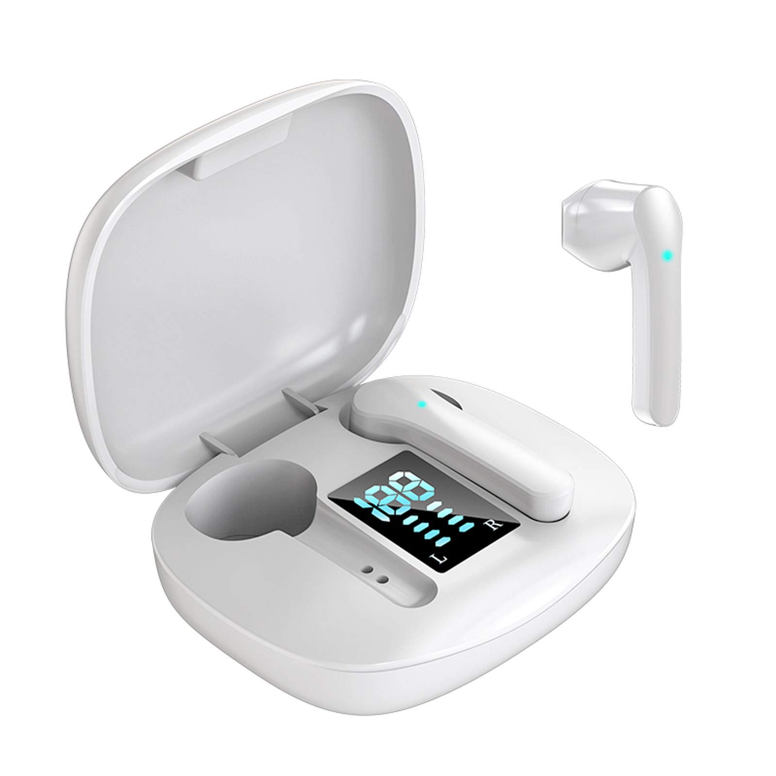 XUnion Js36 TWS Bluetooth 5.0 Wireless Earbuds with Stereo Sound, Noise Cancelling Mic for Sports, Gaming, Workout & Running - IPX7 Waterproof Earphones for Gym, Travel & Daily Use