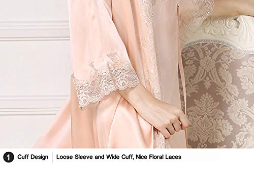 Seres Women's 100% Silk Pajama Set - Elegant Nightgown Nightdress with Robe & Skirt - Luxurious Silk Sleepwear for Comfortable Nights & Relaxing Evenings at Home