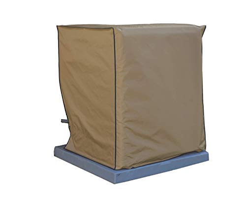 Comp Bind Technology Waterproof Tan Nylon AC Cover for Lennox Merit 16ACX-024, 28.5''W x 28.5''D x 43.5''H, Outdoor Air Conditioner Protection
