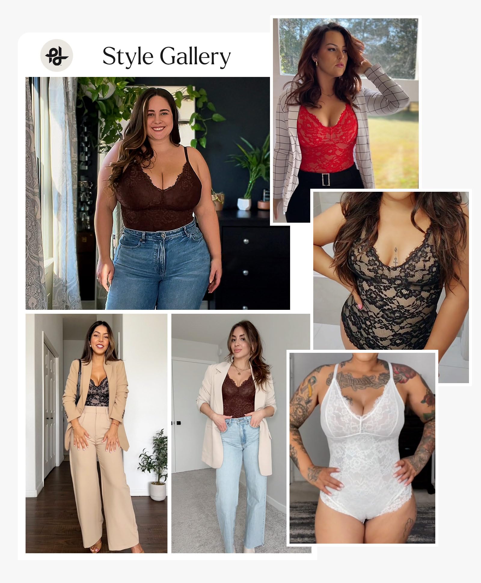 **Popilush Shapewear Bodysuit - V Neck Tummy Control Backless Lace Tank Top for Women | Sleeveless Thong Bodysuit for Slimming & Smoothing | Perfect for Dresses, Parties & Everyday Wear**