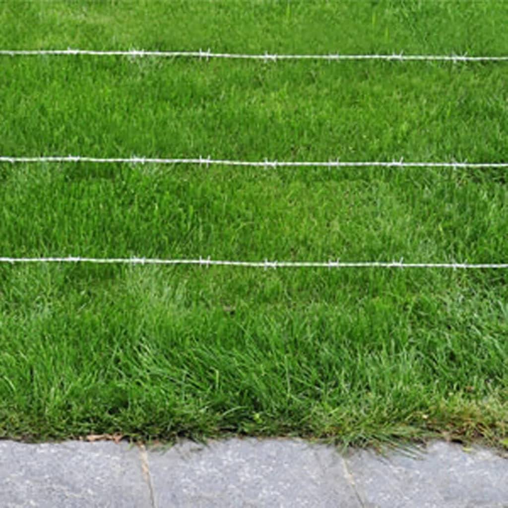 Galvanized Steel Barbed Wire Fence 1640ft - 2-Wire Design with 4-Point Barbs - Heavy Duty Security Fencing for Private Property Protection, Farmland, Ranch, and Tree Guarding (Silver)