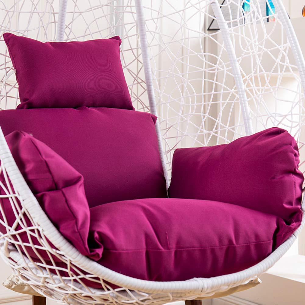 Hanging Egg Hammock Chair Cushion - Thick Oversized Papasan Swing Seat Pad, Waterproof & Removable Washable Cover, No Stand Included - Purple | Perfect for Indoor/Outdoor Relaxation in Garden, Patio or Nursery