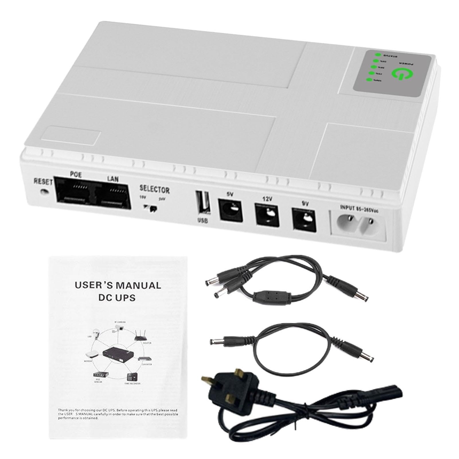DCDC UPS Backup Battery 400W - Reliable Power Supply with Power Cord | Uninterrupted Router Battery Backup for LED Lights & Internet Devices | Perfect for Home Office, Emergency Power Outages & Network Stability