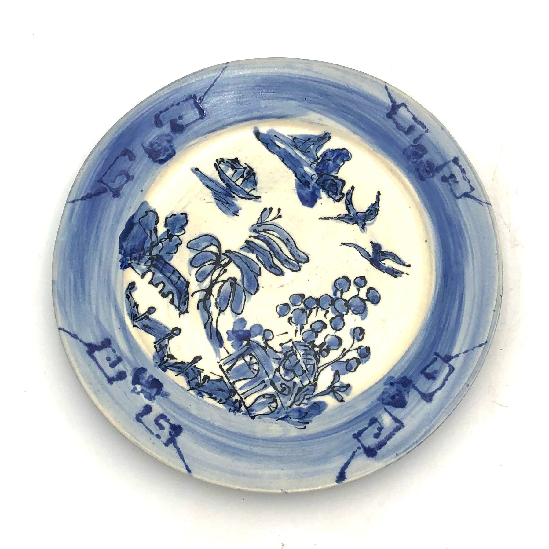 Handpainted Porcelain Salad Plate - Sullivan FF Adventure Collection for Elegant Dining | Perfect for Dinner Parties, Wedding Gifts & Home Decor