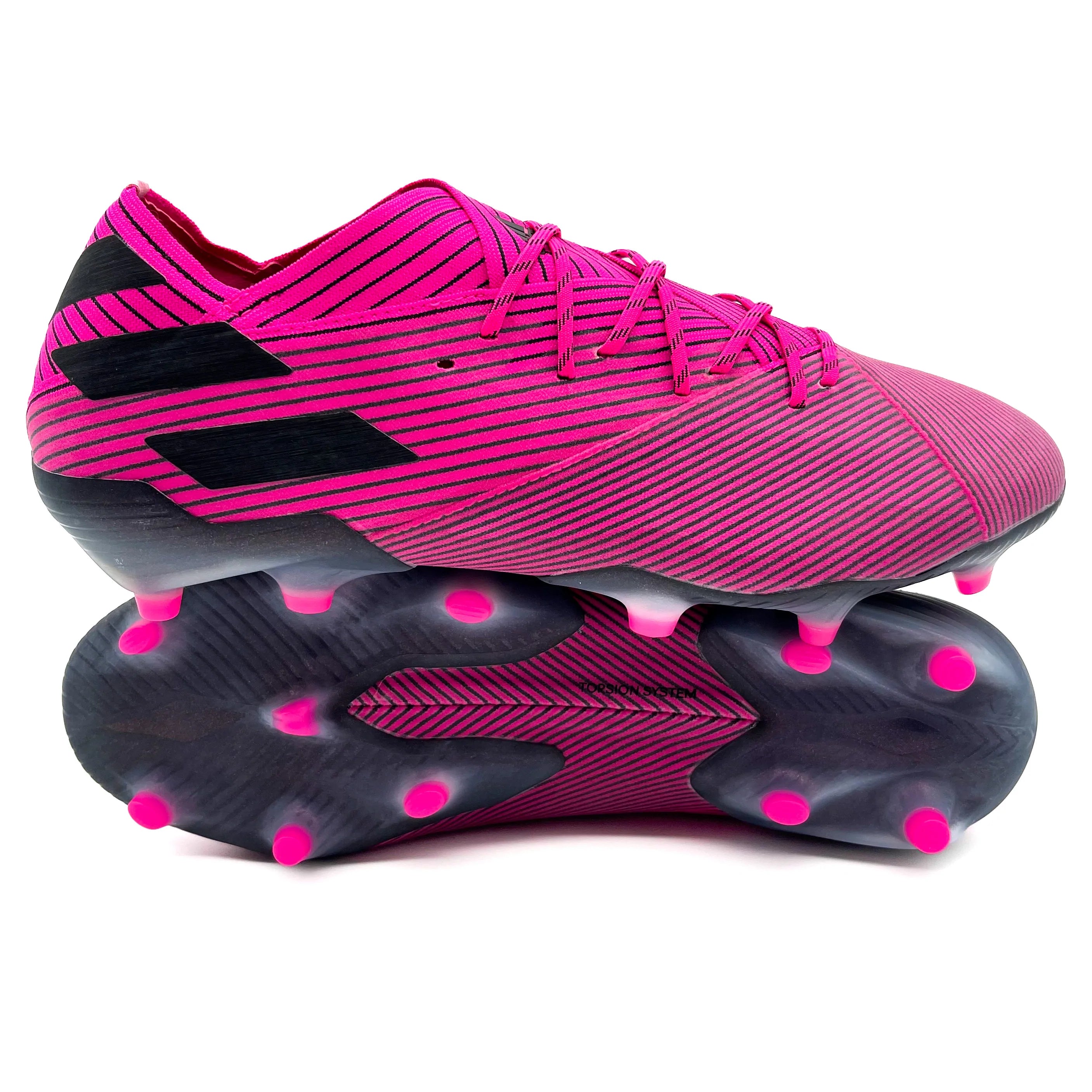 Adidas Nemeziz 19.1 Firm Ground Soccer Cleats - Shock Pink/Black | Lightweight Football Boots for Men with Hard Wired Traction | Perfect for Turf Matches & Training Sessions