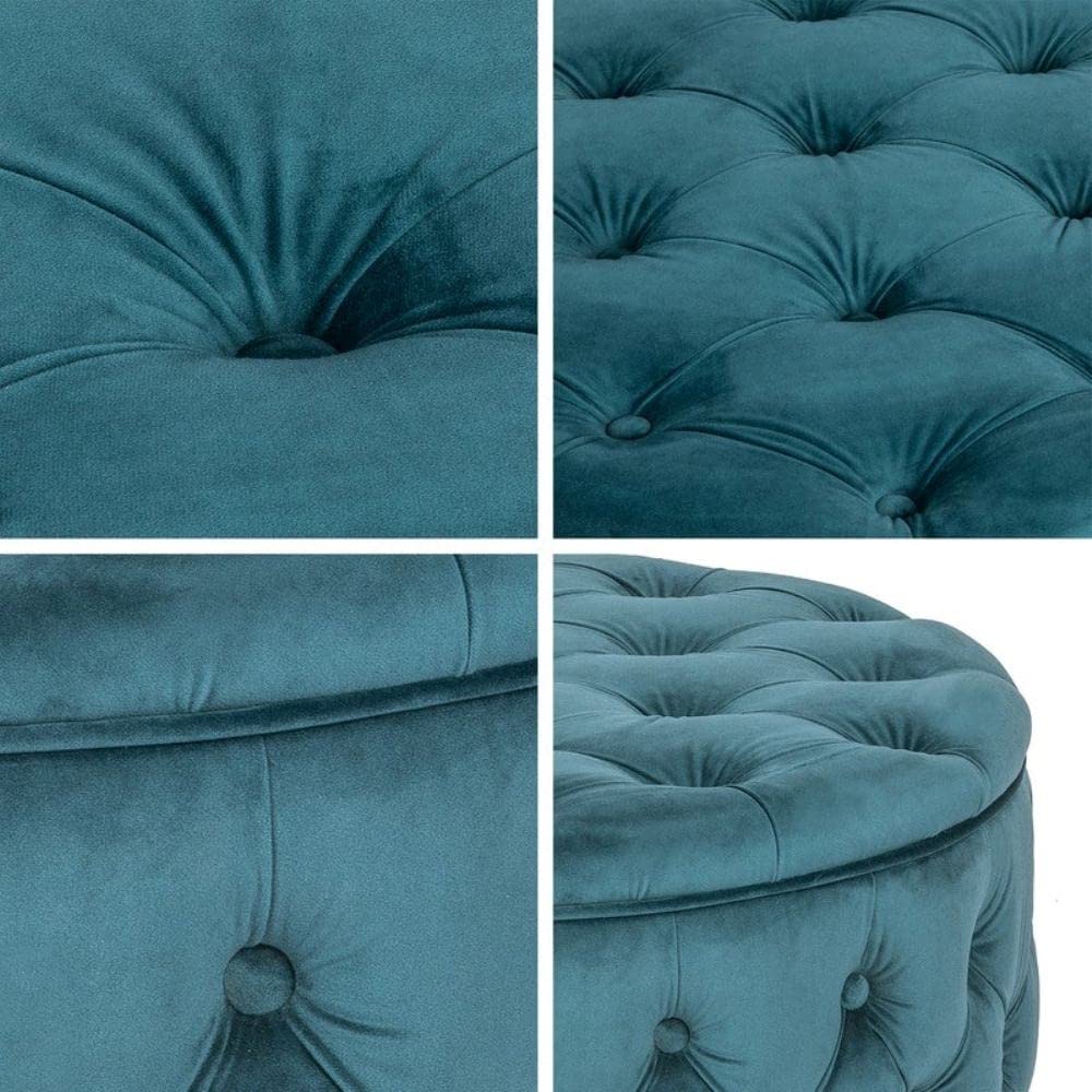 Luxury Velvet Round Ottoman Bench - 28