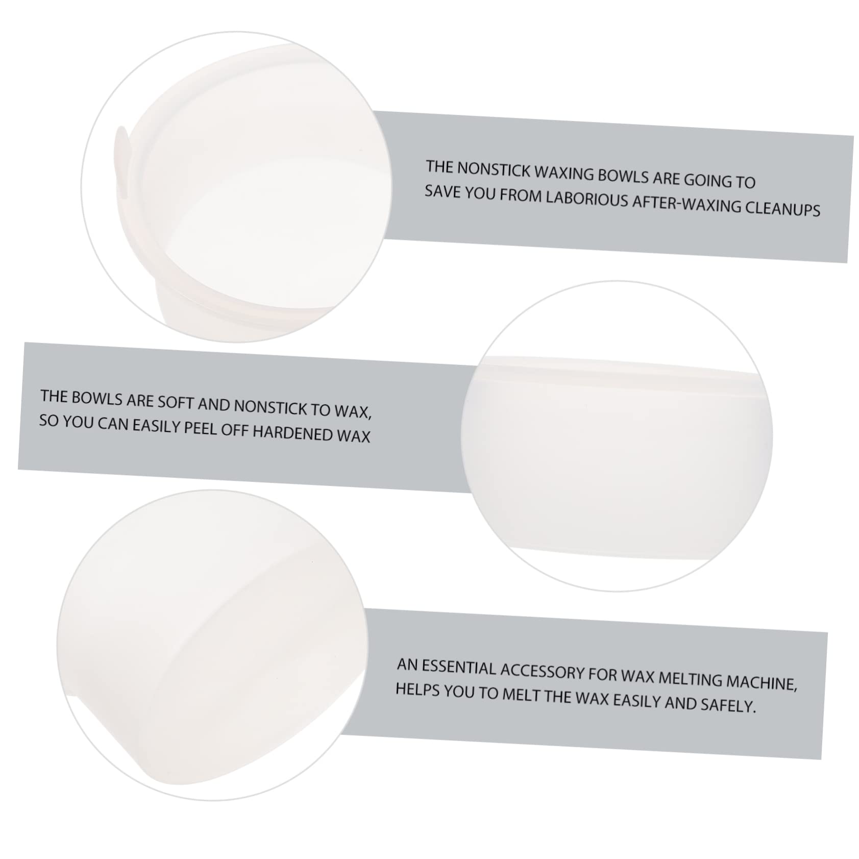 iPetboom 6-Pack Silicone Wax Melting Bowls - Portable DIY Wax Warmer for Hair Removal, Candle Making & Waxing - Heat-Resistant Wax Pot Replacement for Waxing Machine (Great for Home Salons & DIY Beauty)