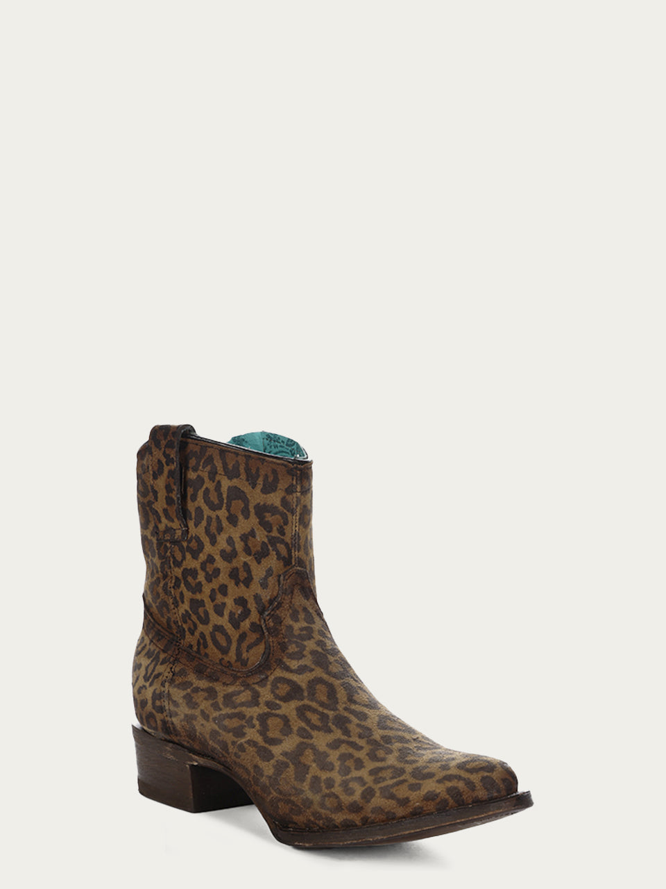 Women's Leopard Print Round Toe Ankle Boots with Zipper - Fashion Chunky Heel Booties for Casual Outfits, Parties & Night Out