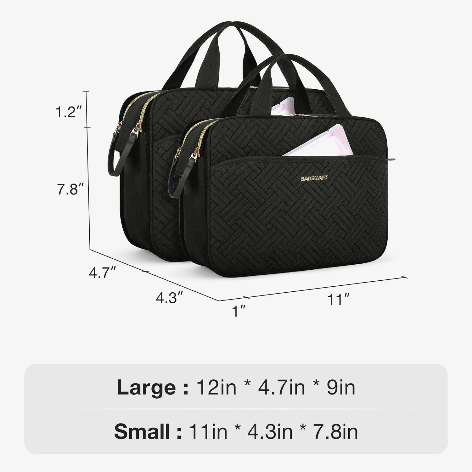 Waterproof Travel Makeup Organizer Bag - Portable Cosmetic Case for Women, Perfect for Airplane Carry-on & Vacation Essentials Storage