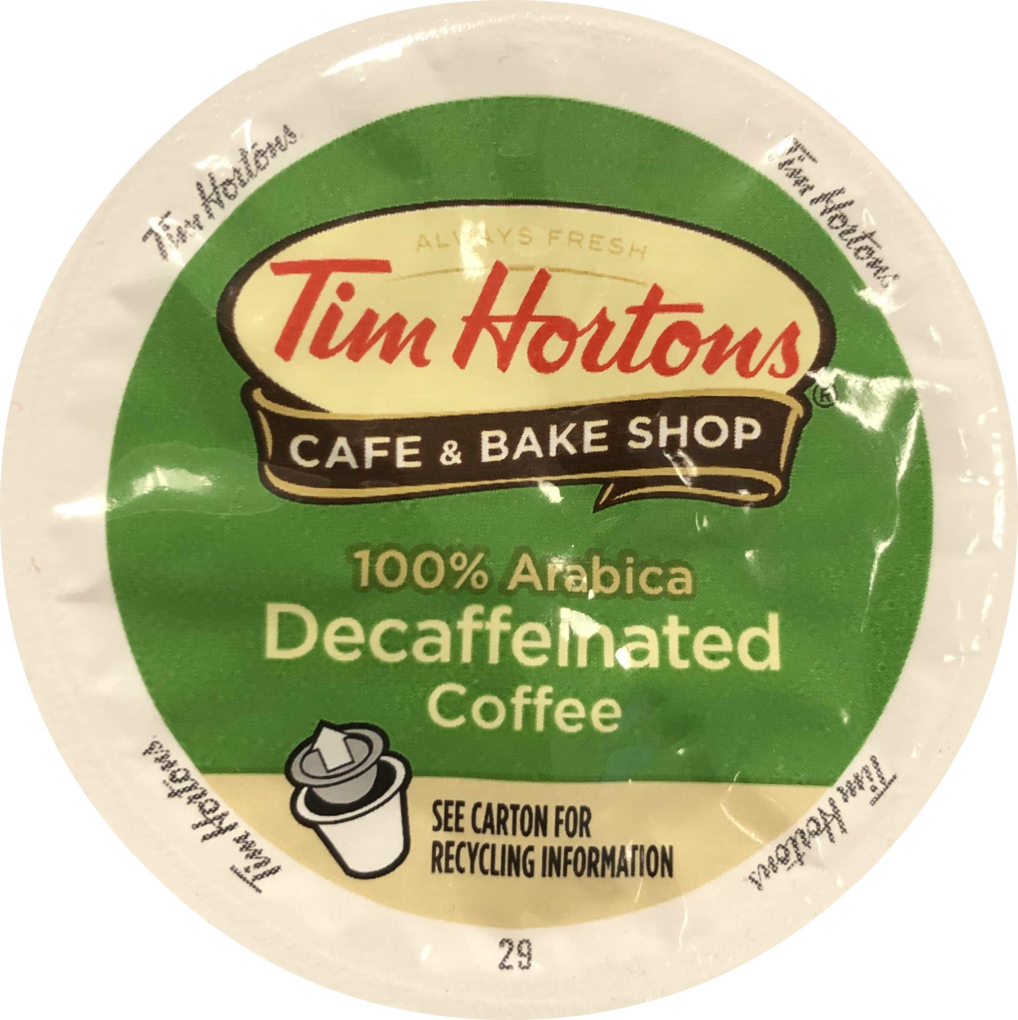 Tim Horton's Decaf Single Serve Coffee Pods, 72 Count - Compatible with Keurig Brewers - Perfect for Home, Office & Travel Use