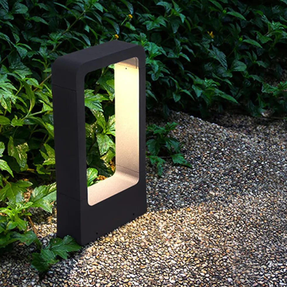 Warm White Rectangle LED Bollard Lights - Outdoor Garden Pathway Lighting for Patio, Driveway, and Landscape