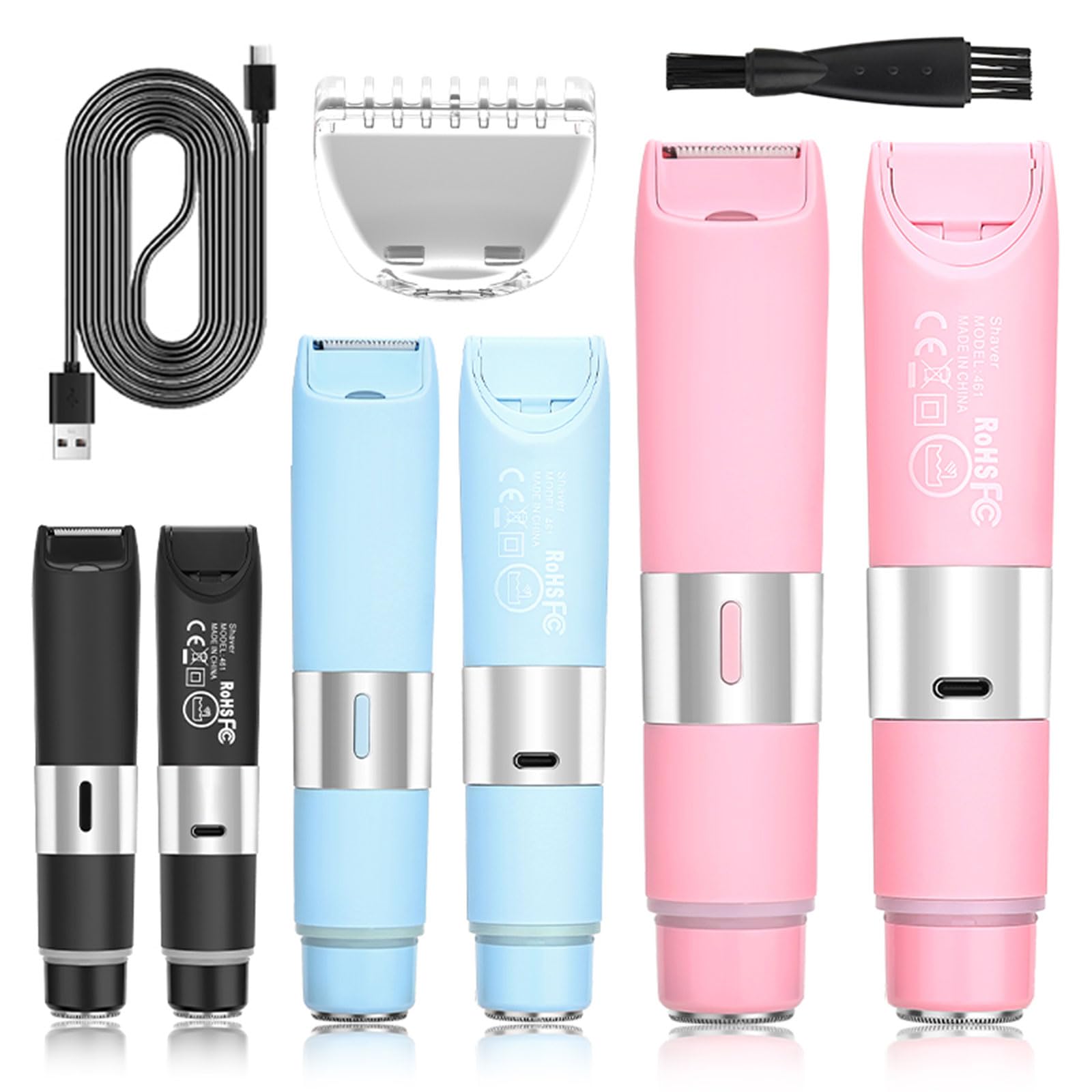 Electric Hair Trimmer for Women - Rechargeable & Washable Body Hair Remover with ABS Texture - Perfect for Bikini, Legs, Underarms & Sensitive Skin Grooming at Home or Travel