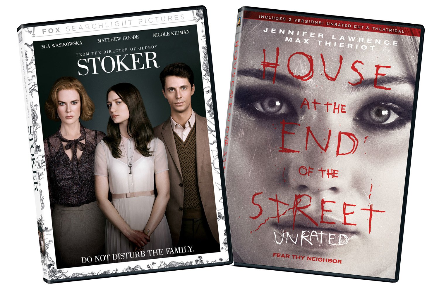 Stoker & House at the End of the Street Double Feature DVD - Psychological Thriller Movies Collection for Movie Night & Home Entertainment