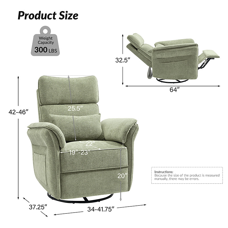 Comfortable Baby Nursery Power Glider Recliner - Perfect for Nursing, Rocking & Bonding with Your Newborn - Ideal for Nurseries, Bedrooms & Living Rooms