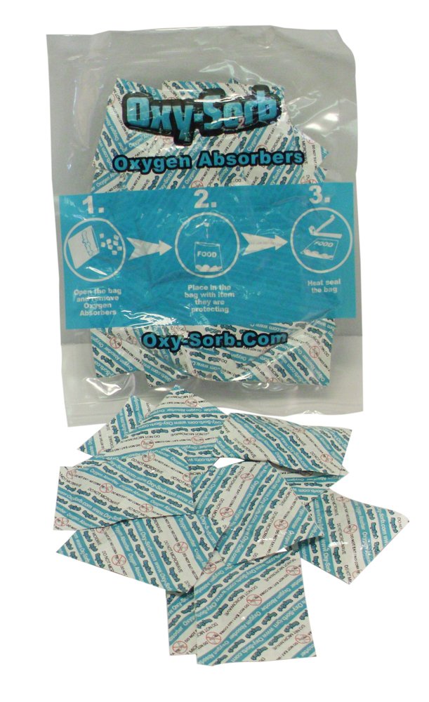Oxy-Sorb 25-Pack 500cc Oxygen Absorbers for Food Storage | Extend Shelf Life of Dry Goods | Ideal for Rice, Grains, Coffee & Long-Term Food Preservation
