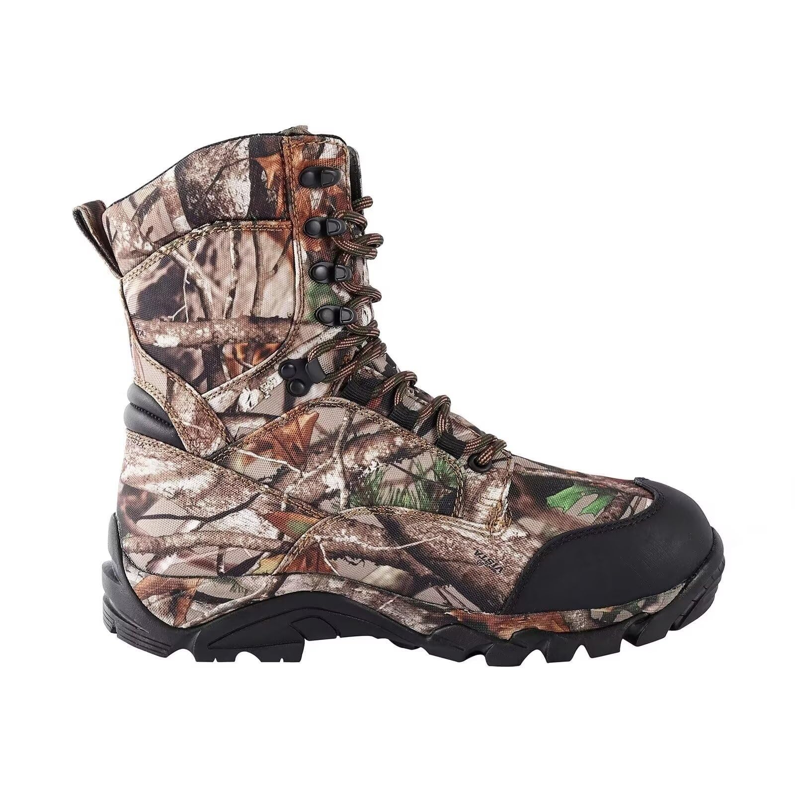 R RUNFUN Men's Waterproof Hunting Boots - 8 Inch Insulated Hiking & Work Boots with 400g Thinsulate, Lightweight Non-Slip Outdoor Shoes for Winter Hunting, Camping & Construction Work