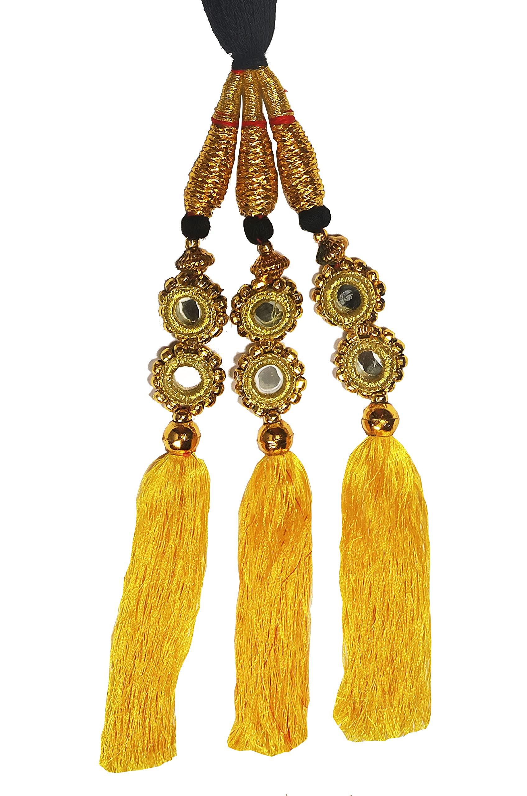 HARSHITANJAL Parandi - Long Braid Hair Extensions for Women, Indian Hair Accessories (HGS09Y) - Perfect for Weddings, Parties & Cultural Events