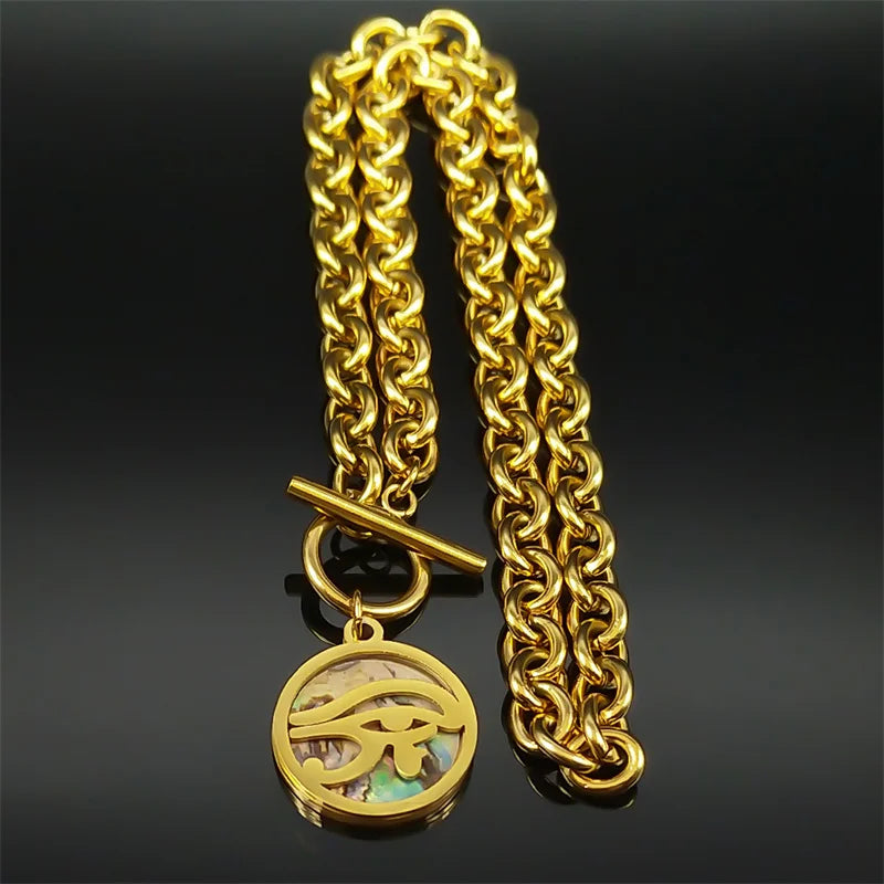 Eye of Horus Jewelry Set - Egyptian God Horus Pendant Necklace & Earrings Set - Perfect for Spiritual Protection, Gift Giving & Boho Fashion