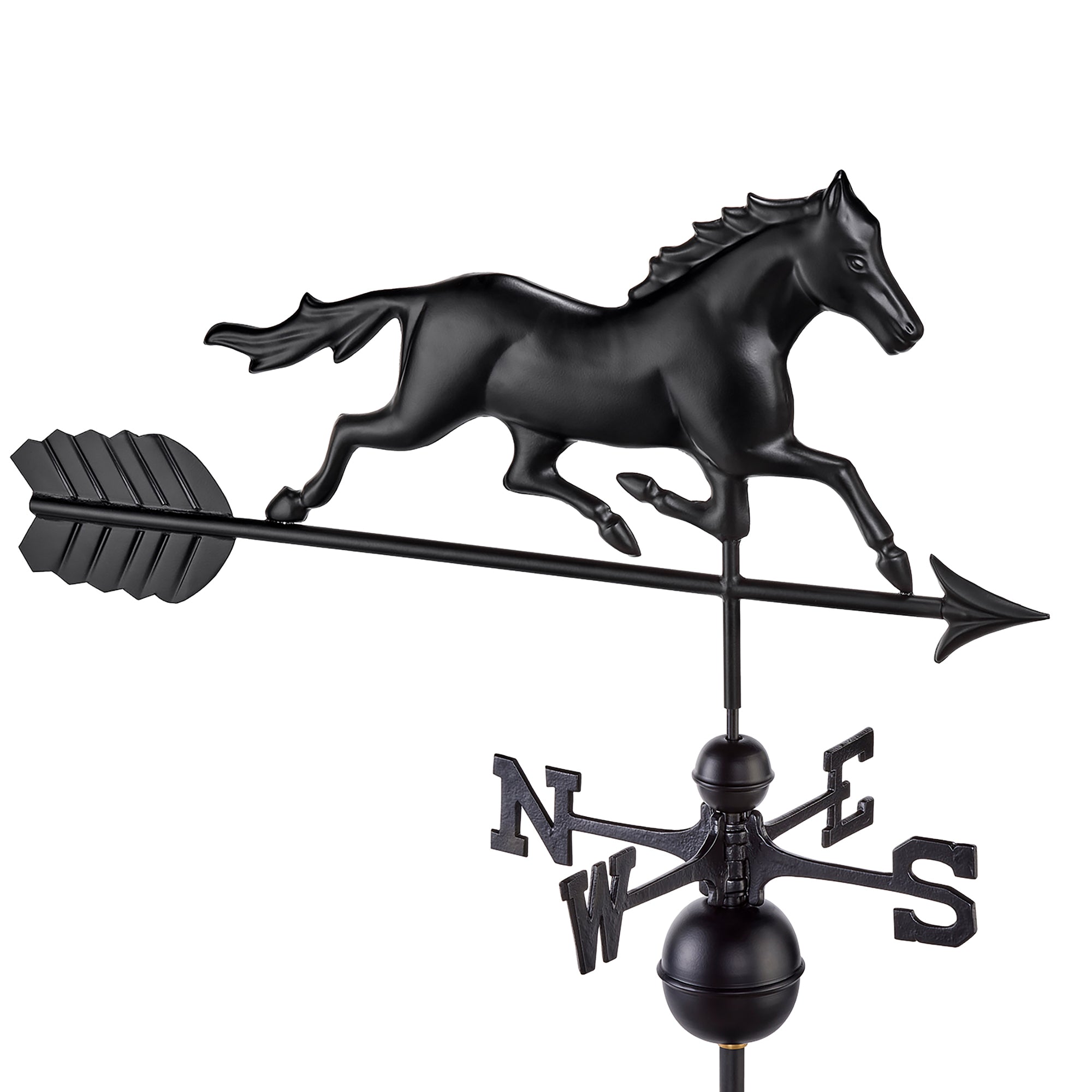 Black Aluminum Trotting Horse Statue - Elegant Home & Office Decor for Equestrian Lovers | Perfect for Bookshelf, Desk, or Gift Giving