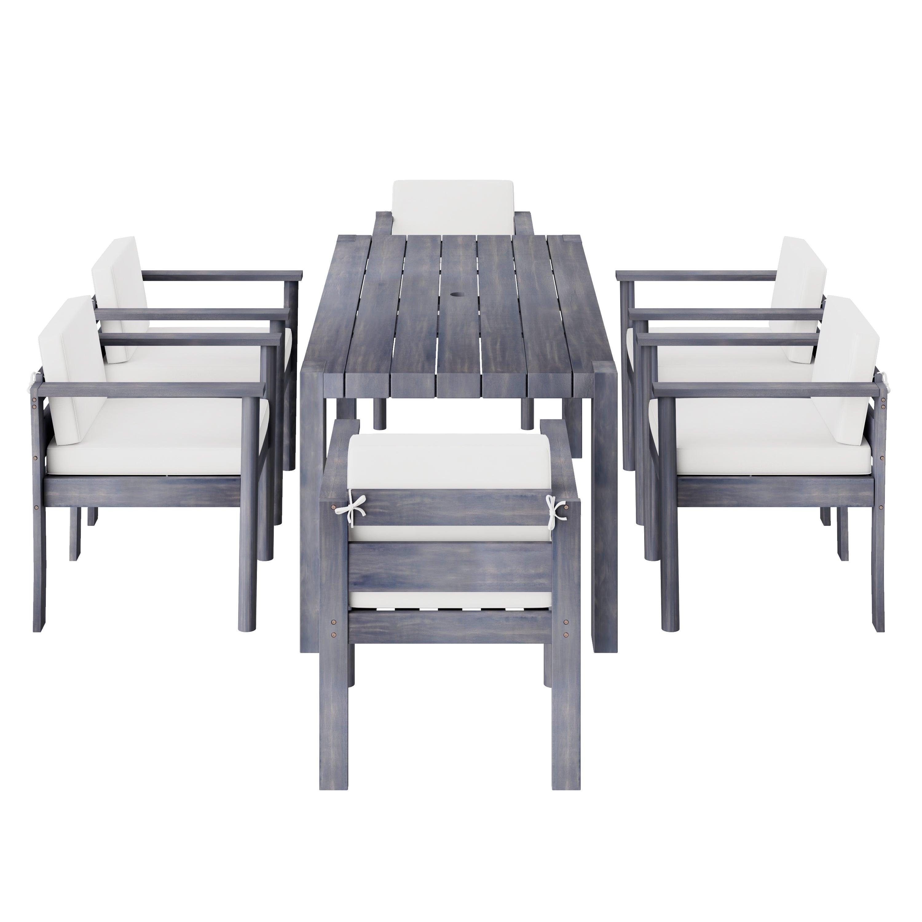 7-Piece Outdoor Patio Dining Set with 72.8