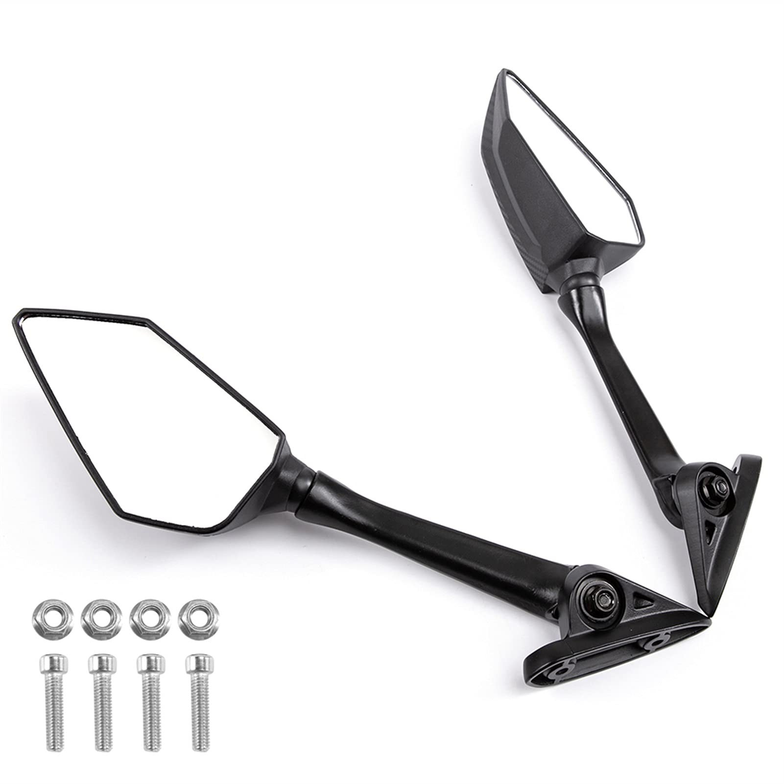 HBSM Foldable Billet Aluminum Motorcycle Side Mirrors for Yamaha YZF R3 R25 (2015-2018) - Durable Rear View Mirrors for YZF-R3 YZF-R25 Motorbikes - Perfect for City Commuting and Highway Riding