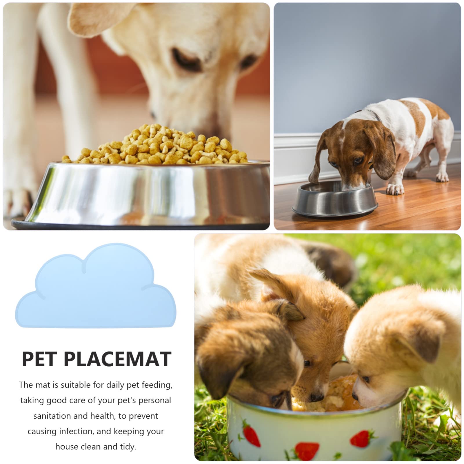 Non-Slip Silicone Pet Feeding Mat for Dogs & Cats - Waterproof Dog Bowl Mat & Cat Food Placemat - Easy to Clean Pet Floor Pad for Mealtime, Kitchen & Outdoor Use