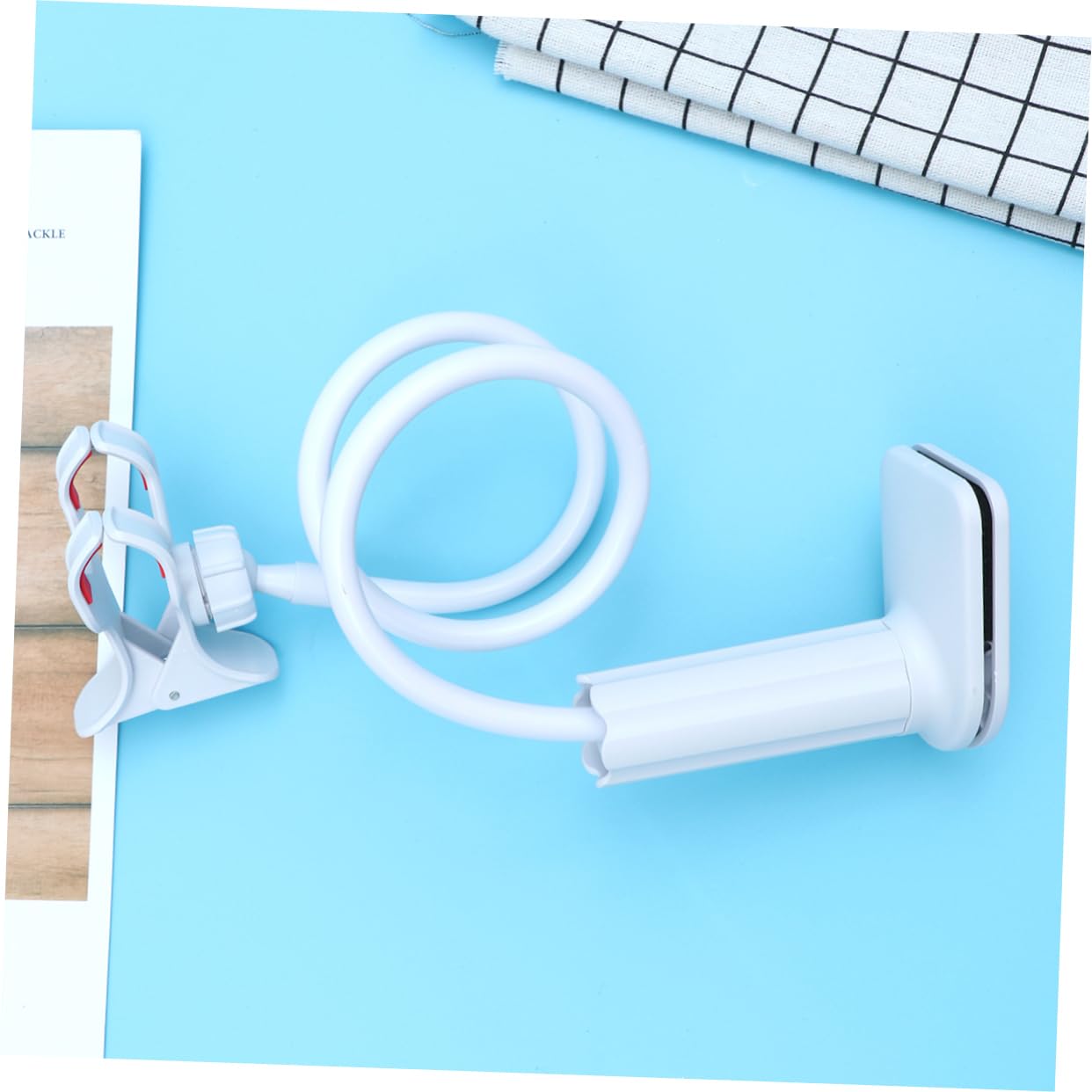 STOBOK 3pcs Car & Home Phone Holder - Spiral White Bracket Clip Stand for Secure Phone Mounting, Ideal for Driving, Cooking, and Desk Use