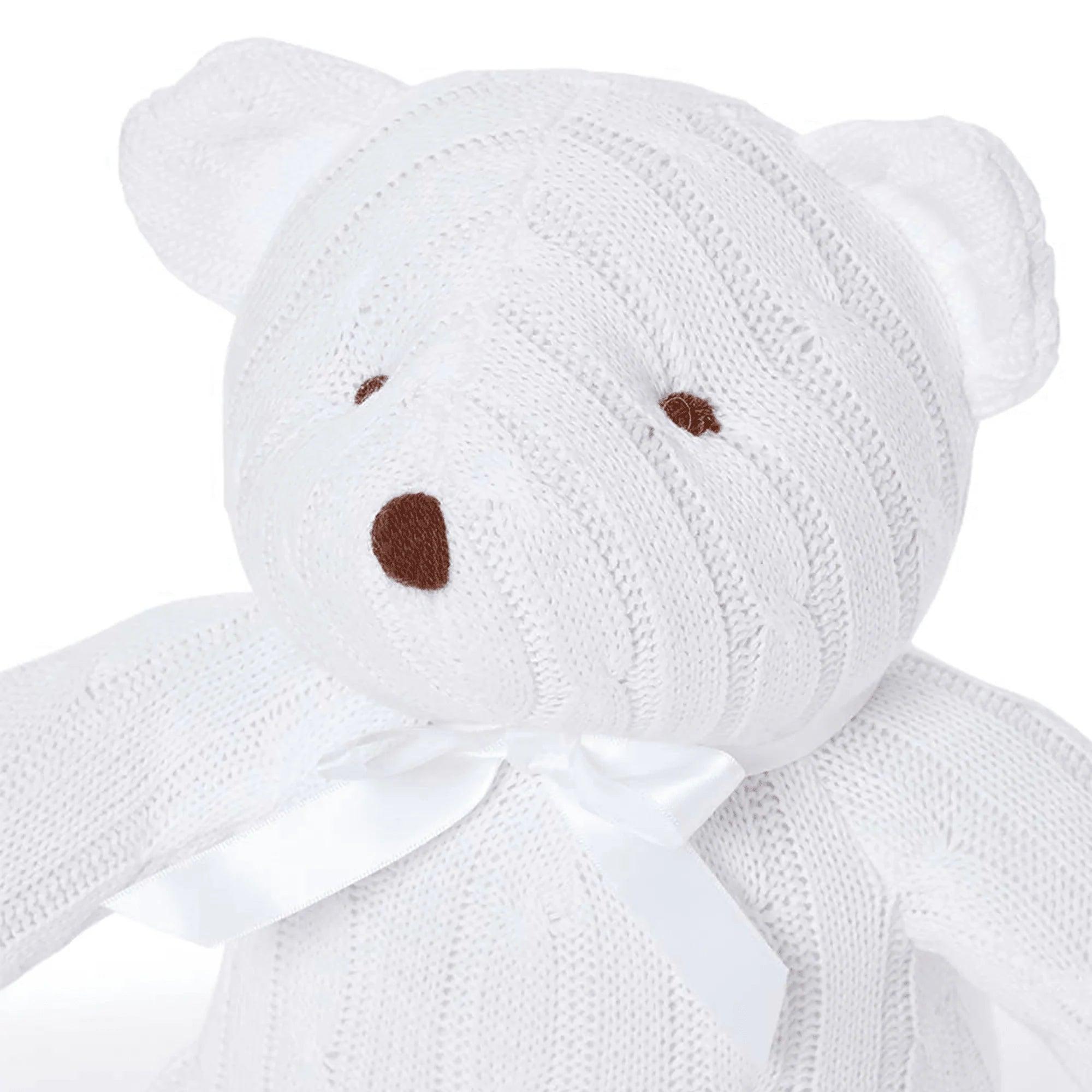 Adorable Baby Mode Cable Knit Bear Plush Toy - Soft & Cuddly Nursery Gift for Newborns, Infants & Toddlers | Perfect for Nursery Decor, Baby Shower Gifts & First Birthday Presents