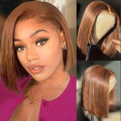 Color #4 Chocolate Brown 13x6 Lace Front Wigs Human Hair