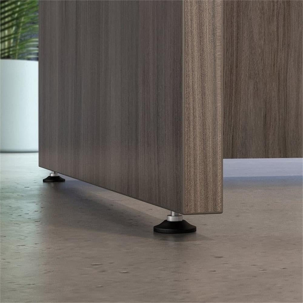 UrbanPro Contemporary Engineered Wood Adjustable L-Shaped Desk with Right/Left Return in Brown Finish - Perfect for Home Office, Study Room & Workspace Organization