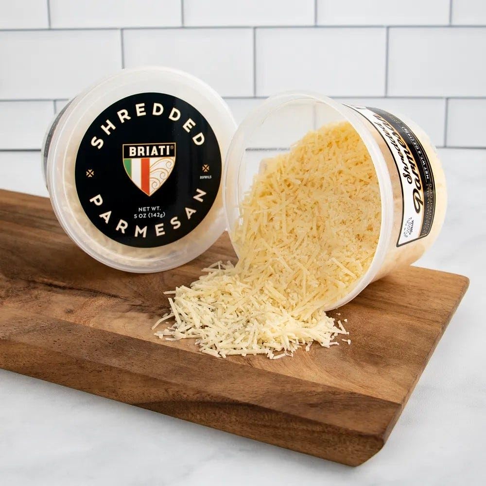 Briati Parmesan Cheese Shredded 5 oz (4-Pack) - Perfect for Pasta, Pizza, Salads & Italian Cooking